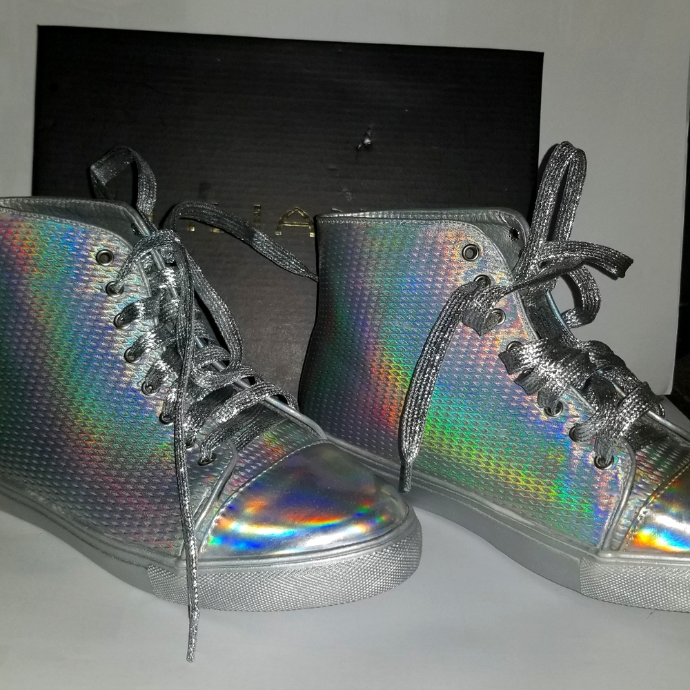 Liliana Silver Holographic Sneakers